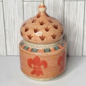 Vintage Horchow Medici Small Canister Hand Painted‎ Italy